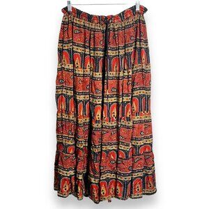 Indian Boho Tiered Skirt Size Medium Ruffle Artsy Flowy Festival Peasant Indie‎